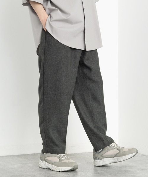 Rocky Monroe（ロッキーモンロー）の「テックリネン テーパード イージーアンクルシェフパンツ 速乾 しわ防止 洗濯可能（スラックス・メンズ・ブラック/ベージュ・L/XL/M）」の5枚目の写真