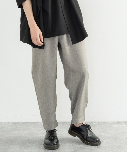 Rocky Monroe（ロッキーモンロー）の「テックリネン テーパード イージーアンクルシェフパンツ 速乾 しわ防止 洗濯可能（スラックス・メンズ・ブラック/ベージュ・L/XL/M）」の7枚目の写真