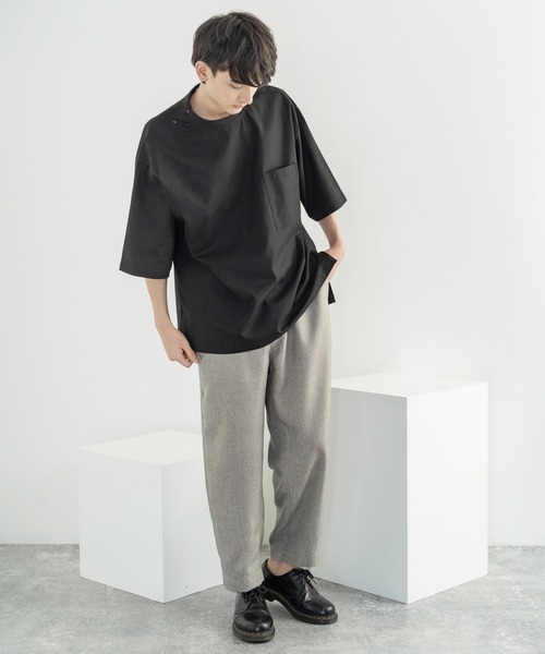 Rocky Monroe（ロッキーモンロー）の「テックリネン テーパード イージーアンクルシェフパンツ 速乾 しわ防止 洗濯可能（スラックス・メンズ・ブラック/ベージュ・L/XL/M）」の8枚目の写真