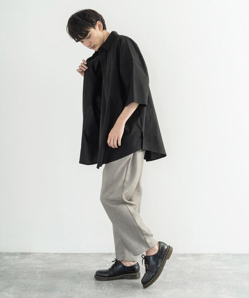 Rocky Monroe（ロッキーモンロー）の「テックリネン テーパード イージーアンクルシェフパンツ 速乾 しわ防止 洗濯可能（スラックス・メンズ・ブラック/ベージュ・L/XL/M）」の9枚目の写真