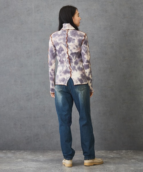 TOBILA(トビラ)の「12ozデニム リメイク風 パンツ(デニムパンツ・レディース・インディゴブルー/ライトブルー・S/M)」の5枚目の写真