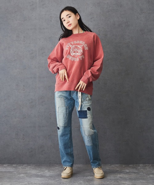 TOBILA(トビラ)の「12ozデニム リメイク風 パンツ(デニムパンツ・レディース・インディゴブルー/ライトブルー・S/M)」の9枚目の写真