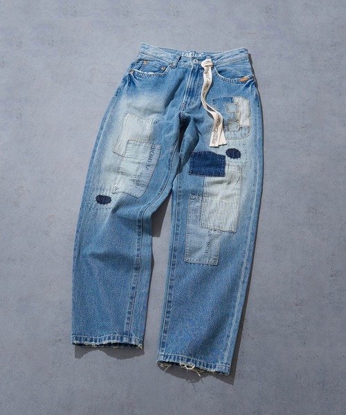 TOBILA(トビラ)の「12ozデニム リメイク風 パンツ(デニムパンツ・レディース・インディゴブルー/ライトブルー・S/M)」の14枚目の写真