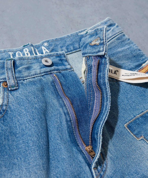 TOBILA(トビラ)の「12ozデニム リメイク風 パンツ(デニムパンツ・レディース・インディゴブルー/ライトブルー・S/M)」の18枚目の写真