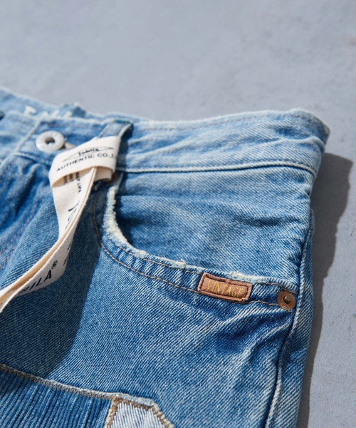 TOBILA(トビラ)の「12ozデニム リメイク風 パンツ(デニムパンツ・レディース・インディゴブルー/ライトブルー・S/M)」の19枚目の写真
