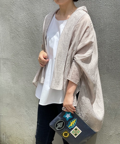 BEARDSLEY（ビアズリー）の「ムラ染めハオリ（シャツ/ブラウス・レディース・モスグリーン/ピンクベージュ・FREE）」の17枚目の写真