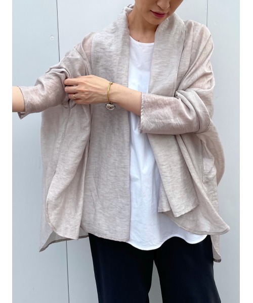 BEARDSLEY（ビアズリー）の「ムラ染めハオリ（シャツ/ブラウス・レディース・モスグリーン/ピンクベージュ・FREE）」の16枚目の写真