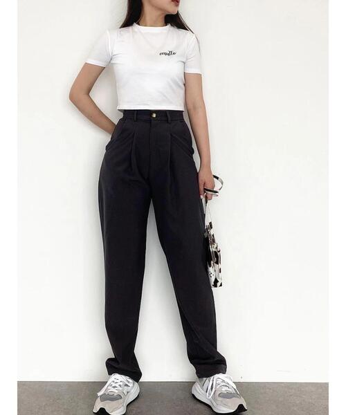 emutto（エミュット）の「【オリジナル】emuttoﾛｺﾞ ﾁﾋﾞTｼｬﾂ（Tシャツ/カットソー・レディース・ホワイト/チャコールグレー・FREE）」の13枚目の写真