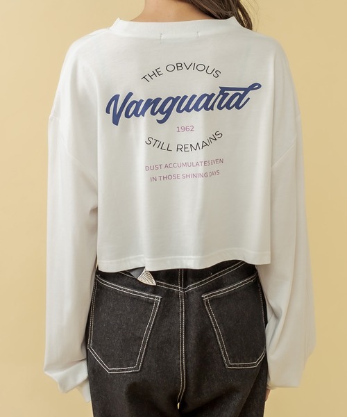 RASVOA(ラスボア)の「VanguardクロップドロンT(Tシャツ/カットソー・レディース・ブラック/オフホワイト/ブルー・FREE)」の11枚目の写真