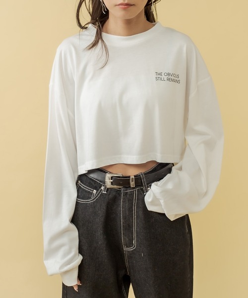 RASVOA(ラスボア)の「VanguardクロップドロンT(Tシャツ/カットソー・レディース・ブラック/オフホワイト/ブルー・FREE)」の22枚目の写真