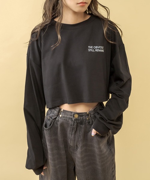 RASVOA(ラスボア)の「VanguardクロップドロンT(Tシャツ/カットソー・レディース・ブラック/オフホワイト/ブルー・FREE)」の6枚目の写真