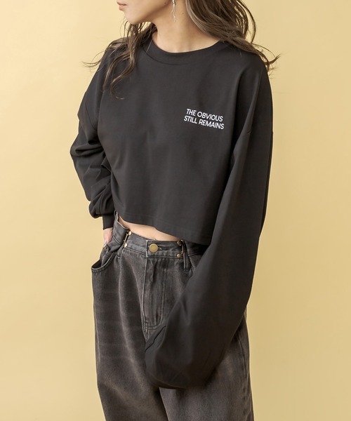 RASVOA(ラスボア)の「VanguardクロップドロンT(Tシャツ/カットソー・レディース・ブラック/オフホワイト/ブルー・FREE)」の4枚目の写真