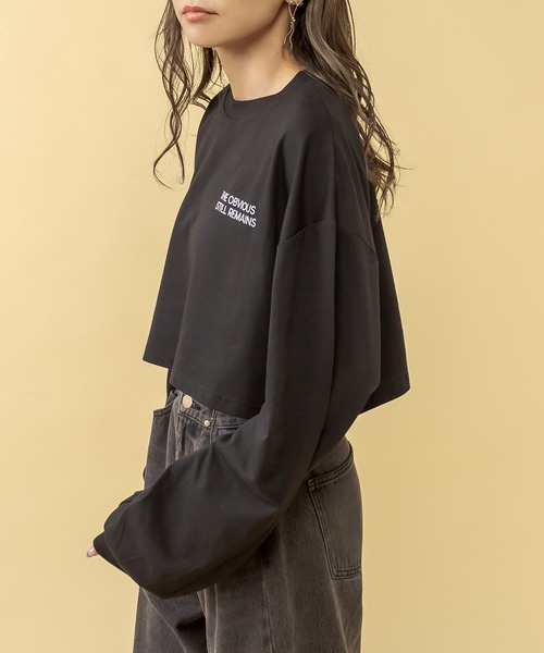 RASVOA(ラスボア)の「VanguardクロップドロンT(Tシャツ/カットソー・レディース・ブラック/オフホワイト/ブルー・FREE)」の12枚目の写真