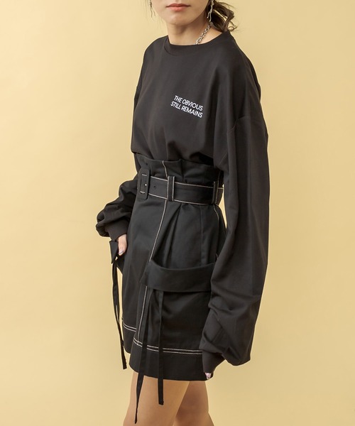 RASVOA(ラスボア)の「VanguardクロップドロンT(Tシャツ/カットソー・レディース・ブラック/オフホワイト/ブルー・FREE)」の5枚目の写真