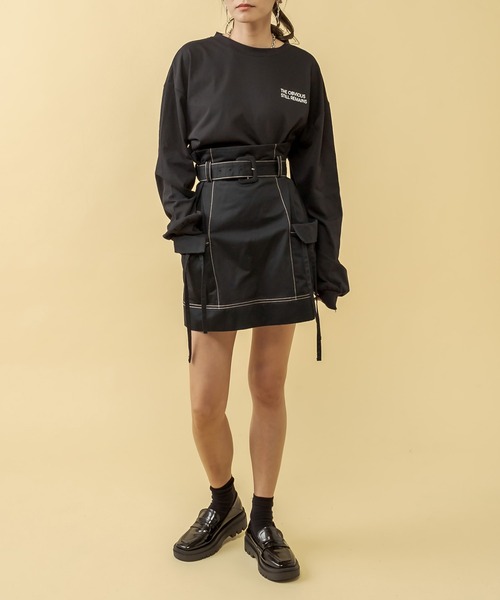 RASVOA(ラスボア)の「VanguardクロップドロンT(Tシャツ/カットソー・レディース・ブラック/オフホワイト/ブルー・FREE)」の13枚目の写真