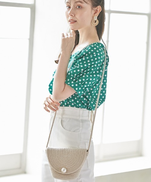 Cookie Chocolate（クッキーチョコレート）の「ミニストローバッグ（ショルダーバッグ・レディース・ベージュ/アイボリー・FREE）」の2枚目の写真