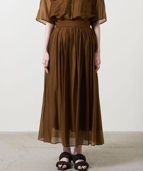 UNITED ARROWS（ユナイテッドアローズ）の「＜UNITED ARROWS＞CE/N ギャザー ロングスカート W◆（スカート・レディース・ブラウン/ケリー・36/38）」の6枚目の写真