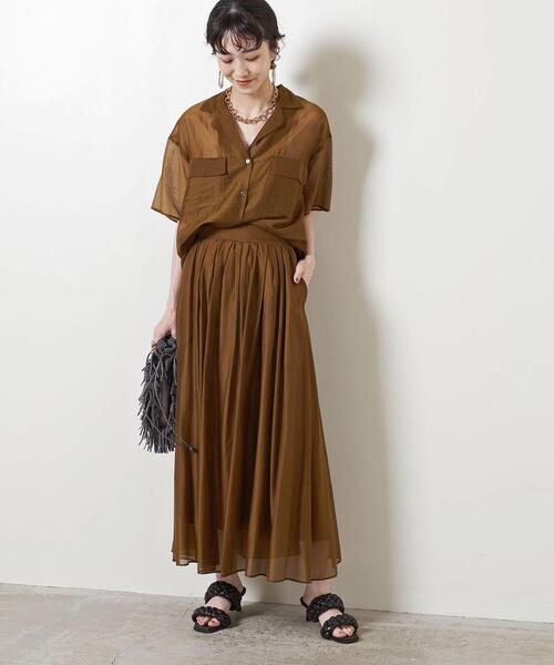 UNITED ARROWS（ユナイテッドアローズ）の「＜UNITED ARROWS＞CE/N ギャザー ロングスカート W◆（スカート・レディース・ブラウン/ケリー・36/38）」の3枚目の写真