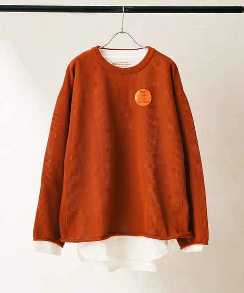 JOURNAL STANDARD relume（ジャーナルスタンダード　レリューム）の「【ニット+カットソーの2点SET】リサイクルポリエステル メッシュニット（ニット/セーター・メンズ・ブラック/ベージュ/パープル/グレー/グリーン/ピンク/レッド/ライトグレー・MEDIUM/LARGE）」の8枚目の写真