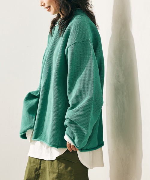 JOURNAL STANDARD relume（ジャーナルスタンダード　レリューム）の「【ニット+カットソーの2点SET】リサイクルポリエステル メッシュニット（ニット/セーター・メンズ・ブラック/ベージュ/パープル/グレー/グリーン/ピンク/レッド/ライトグレー・MEDIUM/LARGE）」の5枚目の写真