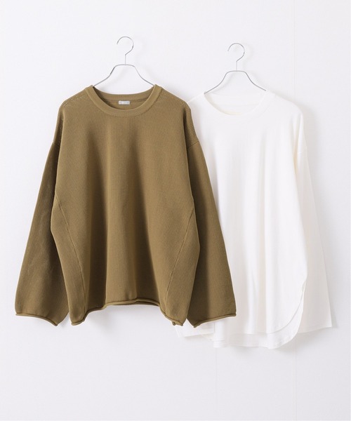 JOURNAL STANDARD relume（ジャーナルスタンダード　レリューム）の「【ニット+カットソーの2点SET】リサイクルポリエステル メッシュニット（ニット/セーター・メンズ・ブラック/ベージュ/パープル/グレー/グリーン/ピンク/レッド/ライトグレー・MEDIUM/LARGE）」の16枚目の写真