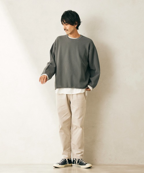 JOURNAL STANDARD relume（ジャーナルスタンダード　レリューム）の「【ニット+カットソーの2点SET】リサイクルポリエステル メッシュニット（ニット/セーター・メンズ・ブラック/ベージュ/パープル/グレー/グリーン/ピンク/レッド/ライトグレー・MEDIUM/LARGE）」の18枚目の写真