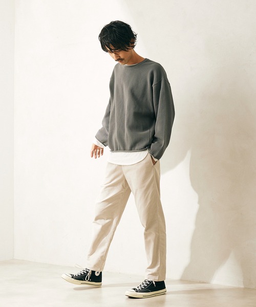 JOURNAL STANDARD relume（ジャーナルスタンダード　レリューム）の「【ニット+カットソーの2点SET】リサイクルポリエステル メッシュニット（ニット/セーター・メンズ・ブラック/ベージュ/パープル/グレー/グリーン/ピンク/レッド/ライトグレー・MEDIUM/LARGE）」の19枚目の写真