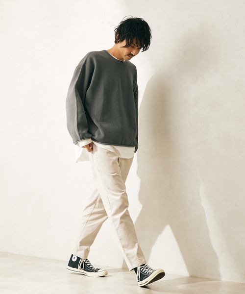 JOURNAL STANDARD relume（ジャーナルスタンダード　レリューム）の「【ニット+カットソーの2点SET】リサイクルポリエステル メッシュニット（ニット/セーター・メンズ・ブラック/ベージュ/パープル/グレー/グリーン/ピンク/レッド/ライトグレー・MEDIUM/LARGE）」の20枚目の写真