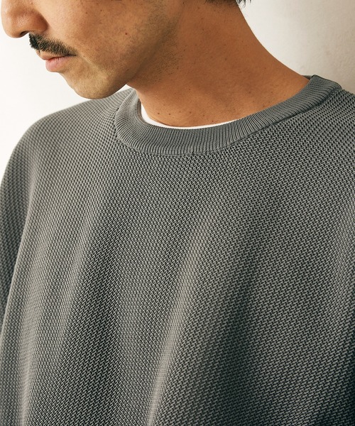 JOURNAL STANDARD relume（ジャーナルスタンダード　レリューム）の「【ニット+カットソーの2点SET】リサイクルポリエステル メッシュニット（ニット/セーター・メンズ・ブラック/ベージュ/パープル/グレー/グリーン/ピンク/レッド/ライトグレー・MEDIUM/LARGE）」の21枚目の写真