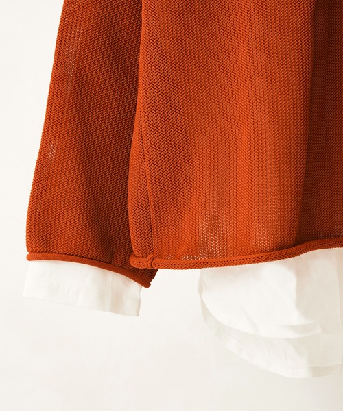 JOURNAL STANDARD relume（ジャーナルスタンダード　レリューム）の「【ニット+カットソーの2点SET】リサイクルポリエステル メッシュニット（ニット/セーター・メンズ・ブラック/ベージュ/パープル/グレー/グリーン/ピンク/レッド/ライトグレー・MEDIUM/LARGE）」の10枚目の写真