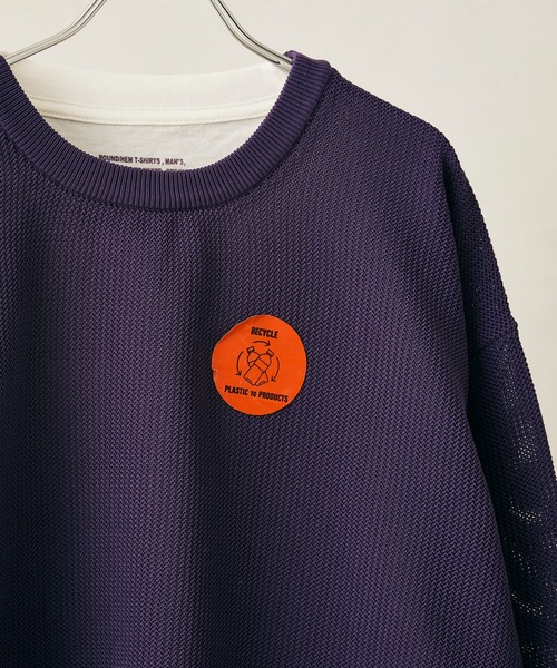 JOURNAL STANDARD relume（ジャーナルスタンダード　レリューム）の「【ニット+カットソーの2点SET】リサイクルポリエステル メッシュニット（ニット/セーター・メンズ・ブラック/ベージュ/パープル/グレー/グリーン/ピンク/レッド/ライトグレー・MEDIUM/LARGE）」の11枚目の写真