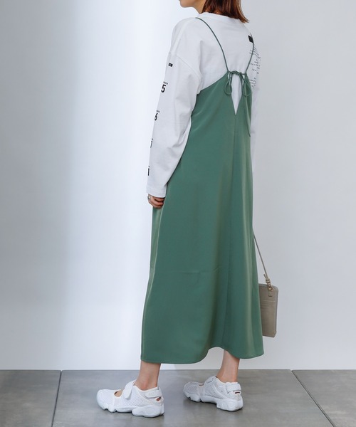 COLONY 2139（コロニートゥーワンスリーナイン）の「マットサテンキャミワンピース（ワンピース・レディース・チャコールグレー/ベージュ/グリーン・FREE）」の12枚目の写真