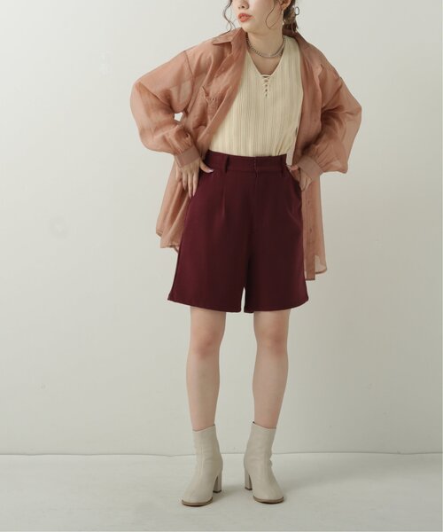 RAY CASSIN(レイカズン)の「フロントレースアップニットタンク(ニット/セーター・レディース・キャメル/スミクロ/キナリ・FREE)」の16枚目の写真