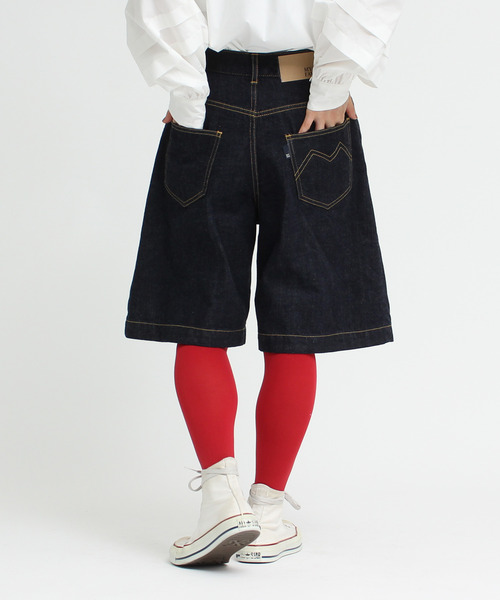 My Fav. CHILD WOMAN（マイファブチャイルドウーマン）の「11.36OZムラ糸デニム キュロットパンツ（デニムパンツ・レディース・ネイビー・36/38）」の7枚目の写真