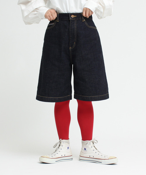 My Fav. CHILD WOMAN（マイファブチャイルドウーマン）の「11.36OZムラ糸デニム キュロットパンツ（デニムパンツ・レディース・ネイビー・36/38）」の8枚目の写真