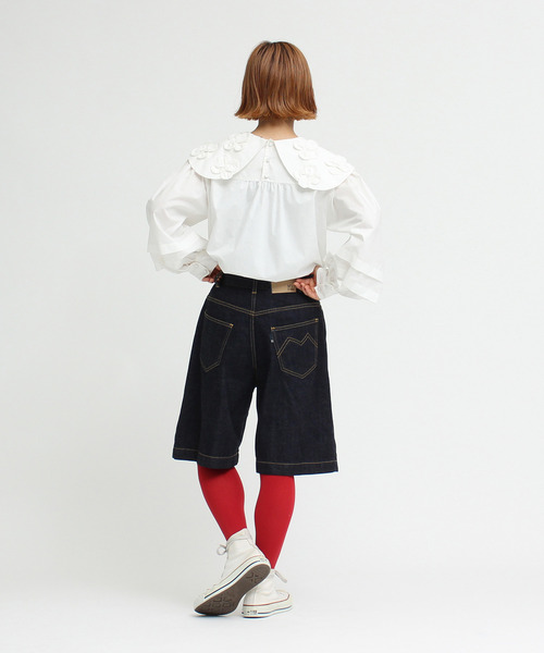 My Fav. CHILD WOMAN（マイファブチャイルドウーマン）の「11.36OZムラ糸デニム キュロットパンツ（デニムパンツ・レディース・ネイビー・36/38）」の11枚目の写真