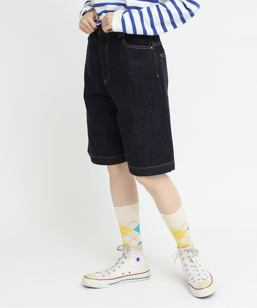 My Fav. CHILD WOMAN（マイファブチャイルドウーマン）の「11.36OZムラ糸デニム キュロットパンツ（デニムパンツ・レディース・ネイビー・36/38）」の2枚目の写真