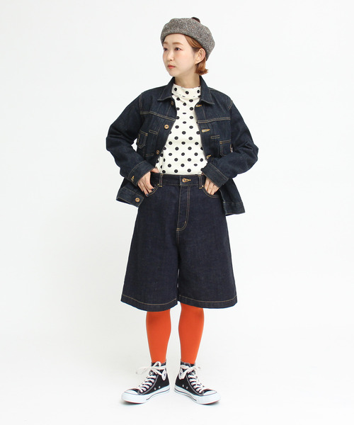 My Fav. CHILD WOMAN（マイファブチャイルドウーマン）の「11.36OZムラ糸デニム キュロットパンツ（デニムパンツ・レディース・ネイビー・36/38）」の12枚目の写真