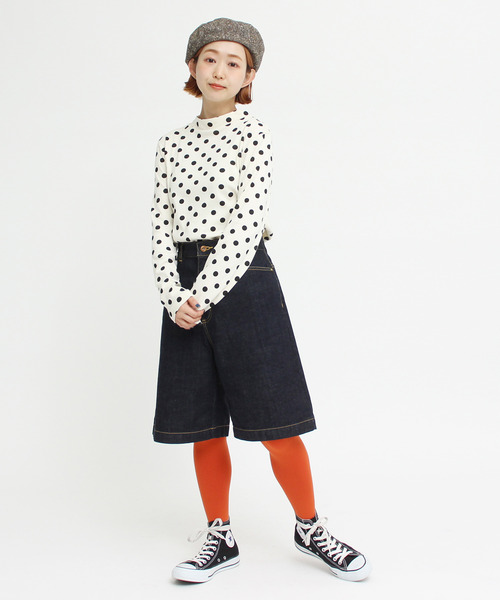 My Fav. CHILD WOMAN（マイファブチャイルドウーマン）の「11.36OZムラ糸デニム キュロットパンツ（デニムパンツ・レディース・ネイビー・36/38）」の15枚目の写真