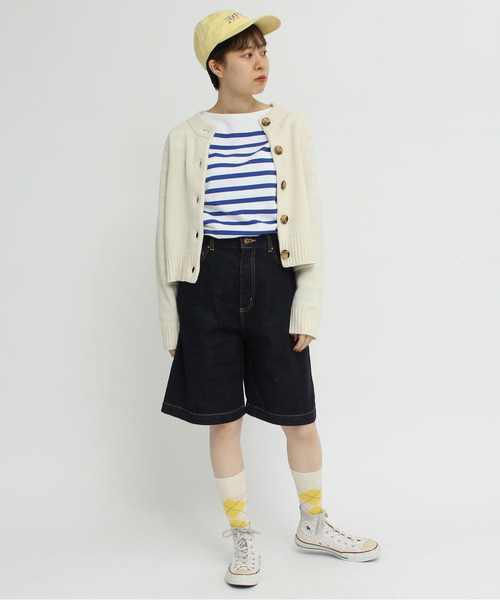 My Fav. CHILD WOMAN（マイファブチャイルドウーマン）の「11.36OZムラ糸デニム キュロットパンツ（デニムパンツ・レディース・ネイビー・36/38）」の5枚目の写真