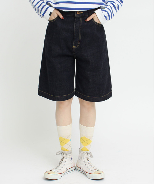 My Fav. CHILD WOMAN（マイファブチャイルドウーマン）の「11.36OZムラ糸デニム キュロットパンツ（デニムパンツ・レディース・ネイビー・36/38）」の3枚目の写真