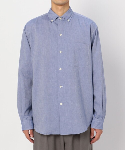 GYMPHLEX（ジムフレックス）の「【Gymphlex】ワイドボタンダウンシャツ LOX MEN（シャツ/ブラウス・メンズ・サックスブルー/アイボリー・SMALL/LARGE/MEDIUM）」の4枚目の写真