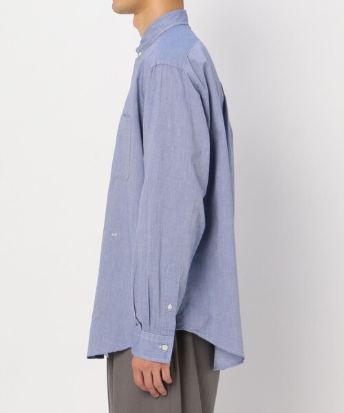 GYMPHLEX（ジムフレックス）の「【Gymphlex】ワイドボタンダウンシャツ LOX MEN（シャツ/ブラウス・メンズ・サックスブルー/アイボリー・SMALL/LARGE/MEDIUM）」の3枚目の写真