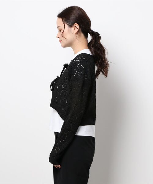 Clice de Paris（クリシェドゥパリス）の「K/フロントリボンカーディガン（カーディガン/ボレロ・レディース・アイボリー/ブラック/ピンク・ONESIZE）」の10枚目の写真