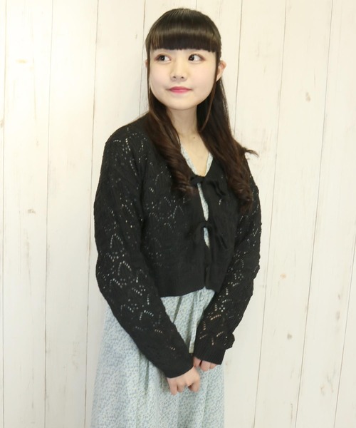 Clice de Paris（クリシェドゥパリス）の「K/フロントリボンカーディガン（カーディガン/ボレロ・レディース・アイボリー/ブラック/ピンク・ONESIZE）」の6枚目の写真