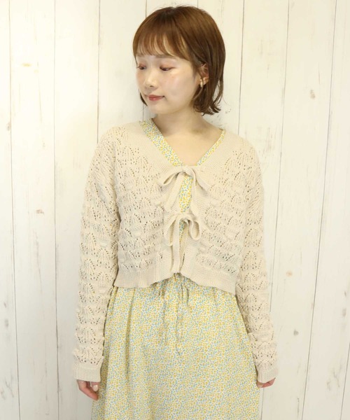 Clice de Paris（クリシェドゥパリス）の「K/フロントリボンカーディガン（カーディガン/ボレロ・レディース・アイボリー/ブラック/ピンク・ONESIZE）」の13枚目の写真