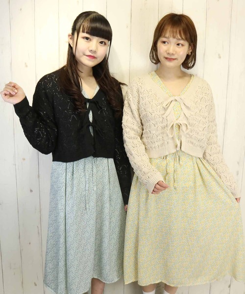 Clice de Paris（クリシェドゥパリス）の「K/フロントリボンカーディガン（カーディガン/ボレロ・レディース・アイボリー/ブラック/ピンク・ONESIZE）」の8枚目の写真