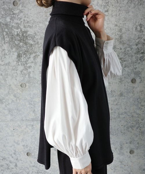 にこちゃん様 マイラン ボリュームスリーブ シャツドレス 羽織にも ボリュームスリーブブラウス ブラウス 夏トップス[品番：COCW0005357