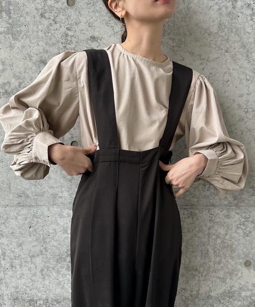 select MOCA by son（セレクトモカバイソン）の「ボリュームスリーブブラウス（シャツ/ブラウス・レディース・ホワイト/ブラック/テラコッタ/カーキ/グレイッシュベージュ/グレイッシュブルー・FREE/LARGE/SMALL）」の18枚目の写真