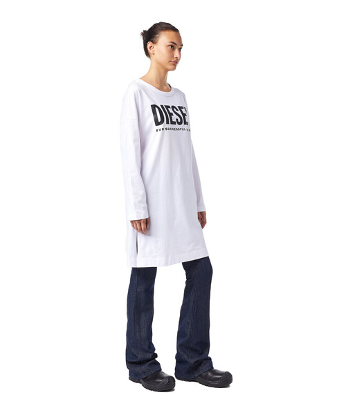 DIESEL（ディーゼル）の「レディース サステナブル コットン ワンピース ディーゼル ロゴ 長袖（ワンピース・レディース・ダークグリーン/ブラック/ホワイト・LARGE/SMALL/X-SMALL/MEDIUM）」の12枚目の写真